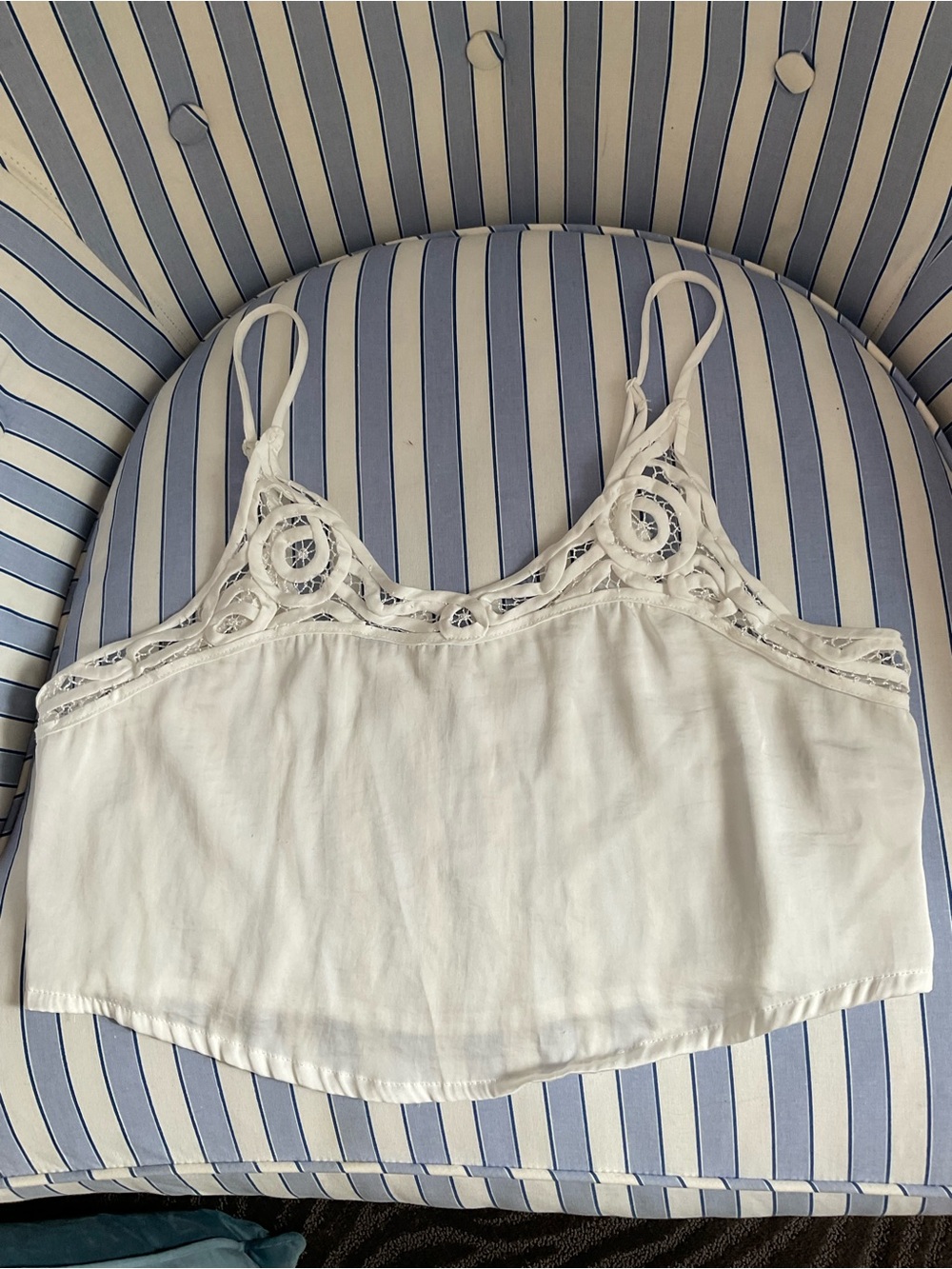 Free People White Camisole with Crochet Detail
